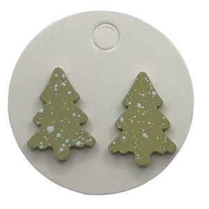 Mini Christmas Tree Polymer Clay Stud Earrings